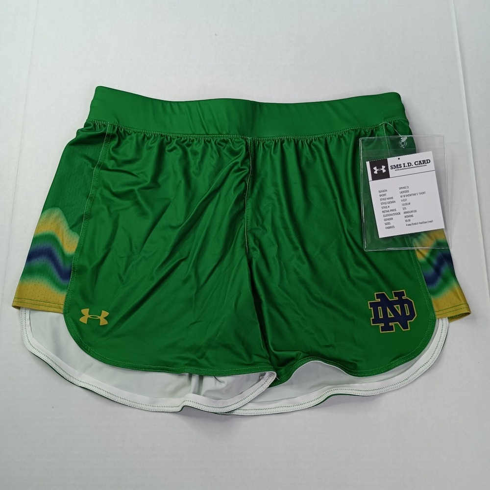 Notre Dame Fighting Irish Under Armour Lacrosse Shorts Women's Size L Green New